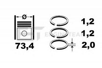 ET ENGINETEAM r1003600 -  Комплект поршневых колец
